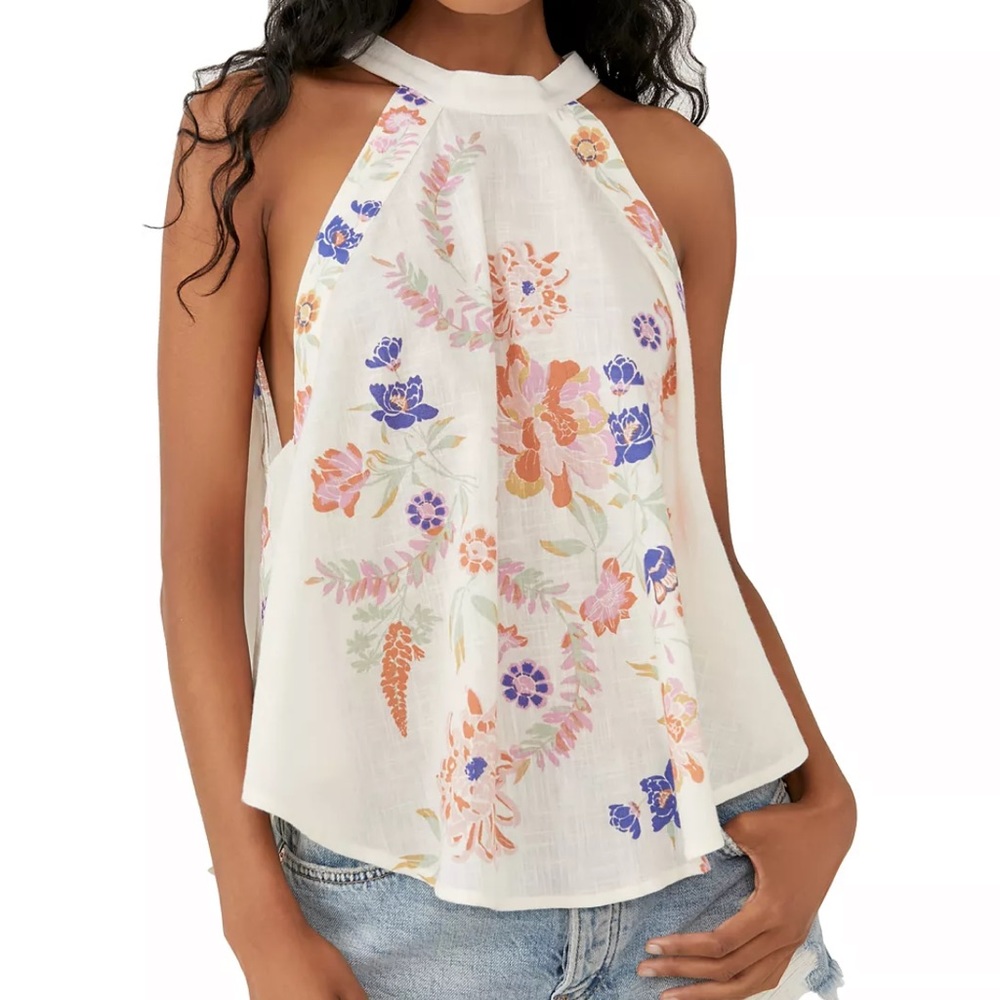 Free People- Emily Printed Halter Top